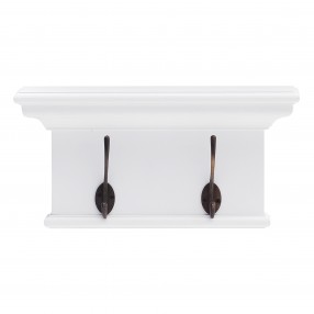 Nova Solo Halifax White Coat Rack - 2 Hook - Front Angle