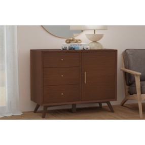 Alpine Furniture Flynn Accent Cabinet, Walnut - Lifestyle