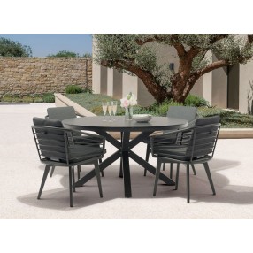 Whiteline Modern Living Kassey Outdoor Dining Armchair - Lifestyle