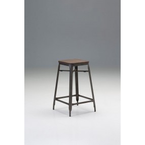 Gage Bar Stool Bamboo Wood Seat with Bronze Powder Coated Steel Set of 4