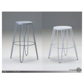 Gates Bar Stool Perforated White Powder Coated Steel Set of 4