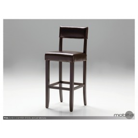 Pina Bar Stool Brown Leather with Wenge Solid Wood