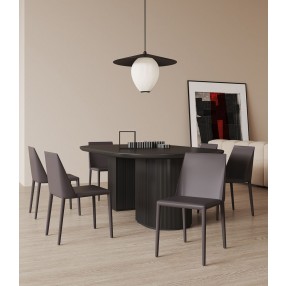 Manhattan Comfort Paris Grey Saddle Leather Dining Chair (Set of 4)