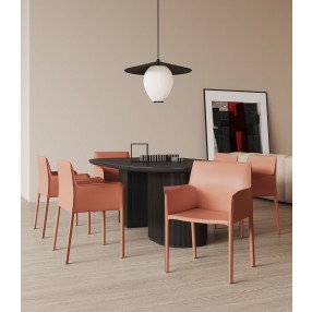 Manhattan Comfort Paris Clay Saddle Leather Armchair
