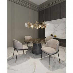 Manhattan Comfort Flor Fabric Dining Chair in Wheat