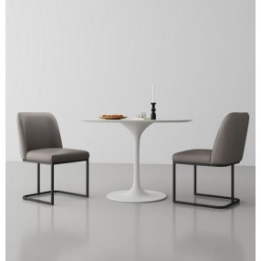 Manhattan Comfort Serena Faux Leather Dining Chair in Grey
