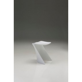 Yucatan Dining Chair White with Polished Stainless Steel Set of 2 - Side Angle