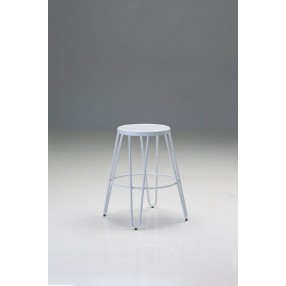 Gates Perforated Counter Stool White Powder Coated Steel