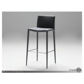 Zeno Counter Stool Black Full Leatherette Wrap