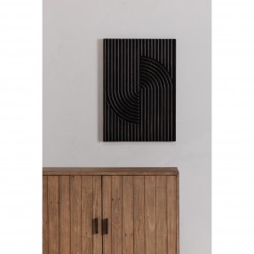 Moe's Home Collection Knott Carved Wood Wall Art Washed Black - Lifestyle