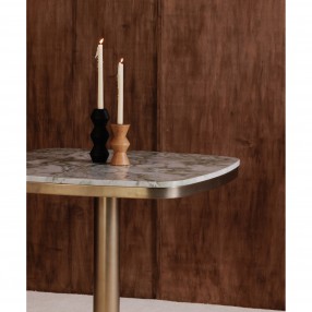 Moe's Home Collection Sequence Wooden Candle Holder in Small Brown / Large Black - Lifestyle