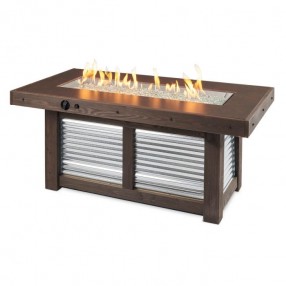 Outdoor Greatroom Company Denali Brew Linear Fire Pit Table Front View