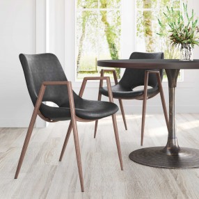 Desi Dining Chair Black & Walnut - Lifestyle 2
