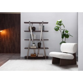Elena Bookshelf in Light Gray-Lifestyle
