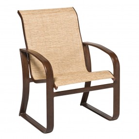 Woodard Cayman Isle Sling Dining Armchair - Angled