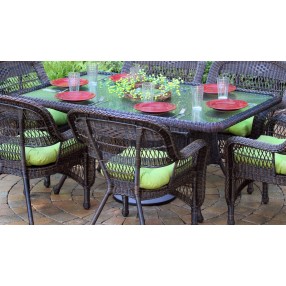 Tortuga Outdoor Portside Resin 66" Wicker Rectangular Dining Table