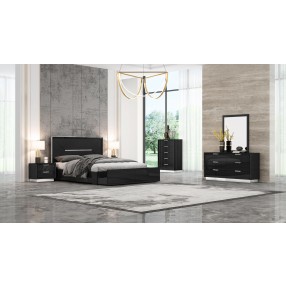Whiteline Modern Living Navi Dresser Double High Gloss Black - Lifestyle