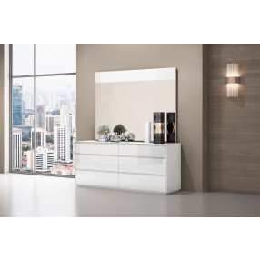 Malibu Dresser High Gloss White With 6 Self Close Drawers - Lifestyle