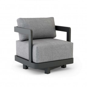 Anderson Teak Granada Deep Seating Aluminum Swivel Armchair 
