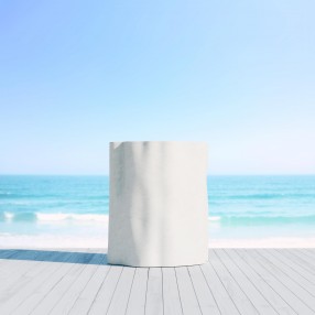 Azzurro Living Daintree Side Table With Bone Concrete Frame And Bone Concrete - Lifestyle