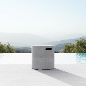 Azzurro Living Durban Tank Cover Side Table With Asteroid Concrete Frame And Asteroid Concrete - Lifestyle