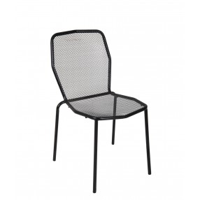 Avalon Stacking Side Chair - E-coated, Powder Coated Micro-Mesh Steel - Black