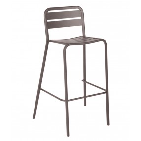 Stacking Barstool Powdered Coated Aluminum - Black/Earth