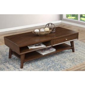 Alpine Furniture Flynn Coffee Table, Walnut - Lifestyle