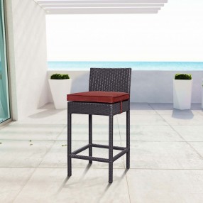 Modway Convene Outdoor Patio Fabric Bar Stool in Espresso Currant - Lifestyle