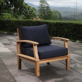 Modway Marina Outdoor Patio Teak Armchair in Natural Gray - Lifestyle