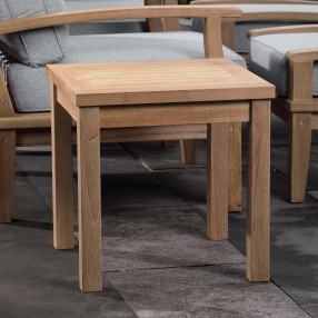 Modway Marina Outdoor Patio Teak Side Table - Natural - Lifestyle
