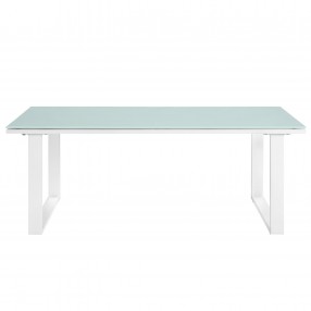 Modway Fortuna Outdoor Patio Coffee Table in White - Front Angle