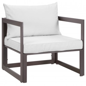 Modway Fortuna Outdoor Patio Armchair in Brown Gray - Front Side Angle