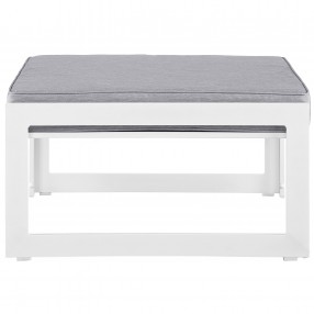 Modway Fortuna Outdoor Patio Ottoman in Brown Gray - Front Angle