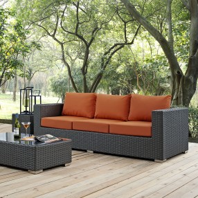 Modway Sojourn Outdoor Patio Sunbrella® Sofa - Canvas Tuscan - Lifestyle