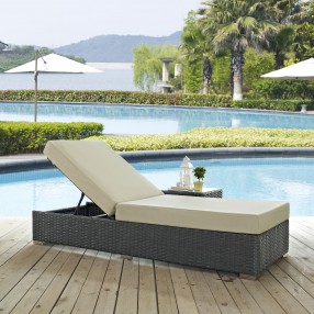 Modway Sojourn Outdoor Patio Sunbrella® Chaise Lounge - Canvas Antique Beige - Lifestyle
