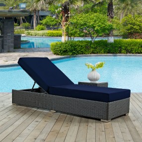 Modway Sojourn Outdoor Patio Sunbrella® Chaise Lounge - Canvas Navy - Lifestyle