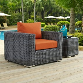 Modway Summon Outdoor Patio Fabric Sunbrella® Armchair in Canvas Tuscan - Lifestyle
