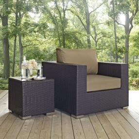 Modway Convene Outdoor Patio Armchair in Espresso Mocha - Lifestyle