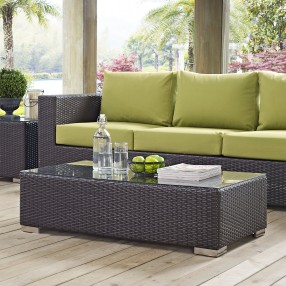 Modway Convene Outdoor Patio Coffee Table - Espresso - Lifestyle