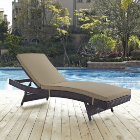 Modway Convene Outdoor Patio Chaise in Espresso Mocha - Lifestyle