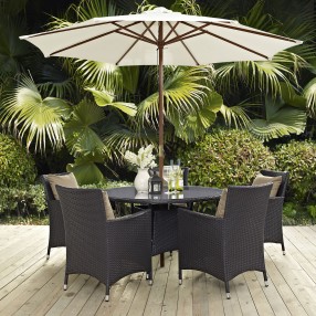 Modway Convene 2 Piece Outdoor Patio Dining Set - Espresso White - Lifestyle
