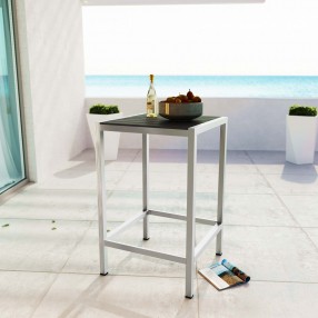 Modway Shore Outdoor Patio Aluminum Bar Table - Silver Gray - Lifestyle