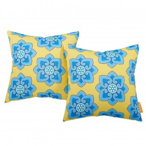 Modway Modway Two Piece Outdoor Patio Pillow Set in Cornflower - Set in Front Angle