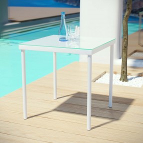 Modway Harmony Outdoor Patio Aluminum Side Table - White - Lifestyle