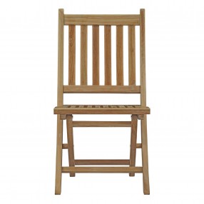 Modway Marina Outdoor Patio Teak Folding Chair - Natural - Front Angle