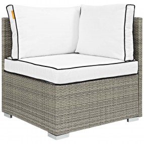 Modway Repose Outdoor Patio Corner - Light Gray White - Front Angle