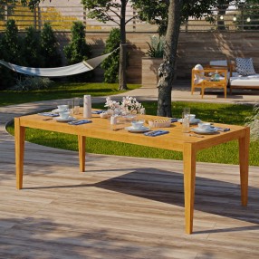 Modway Northlake 85" Outdoor Patio Premium Grade A Teak Wood Dining Table - Natural - Lifestyle