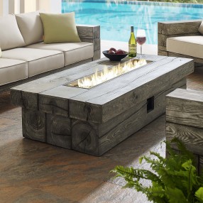 Modway Manteo 70" Rectangular Outdoor Patio Fire Pit Table - Light Gray - Lifestyle