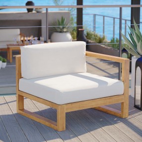 Modway Upland Outdoor Patio Right-Arm Chair - Natural White - Lifestyle